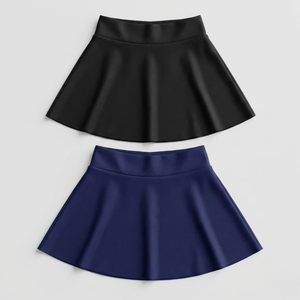 Kit 2 Shorts Saia Infantil Suplex com Elástico Escolar Confortável 2 a 14