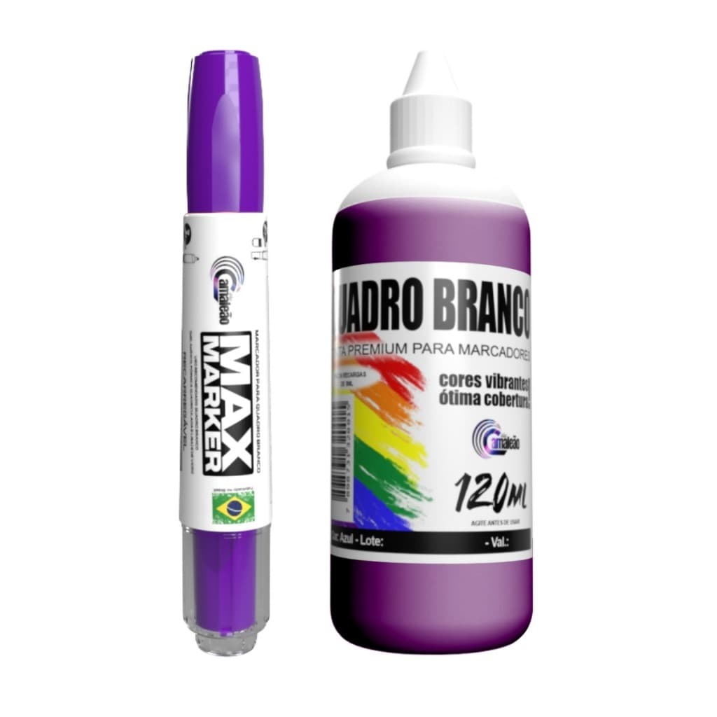 Pincel Marcador de Quadro Branco MAX MARKER + Tinta 120ml