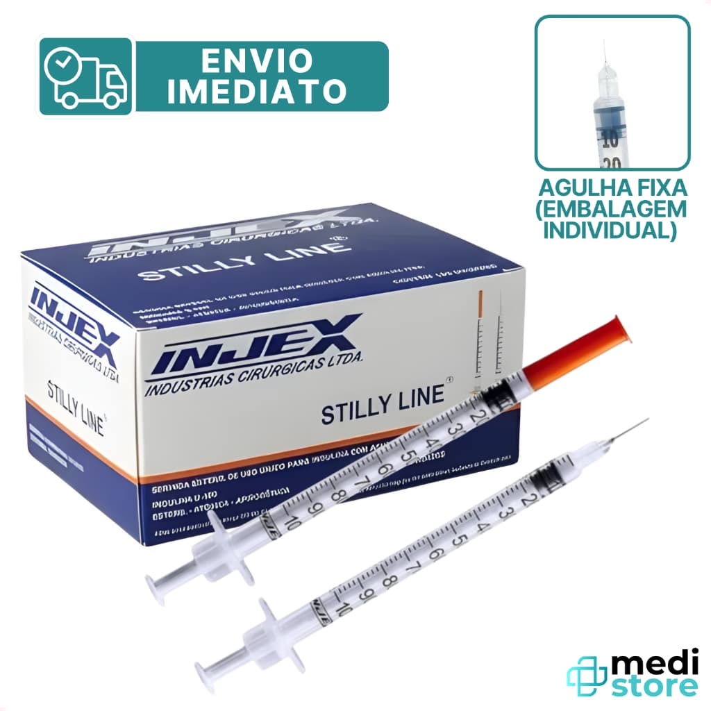KIT - Seringa de Insulina Botox 1ml 100UI com Agulha Fixa 8x0,30 - Envio Imediato