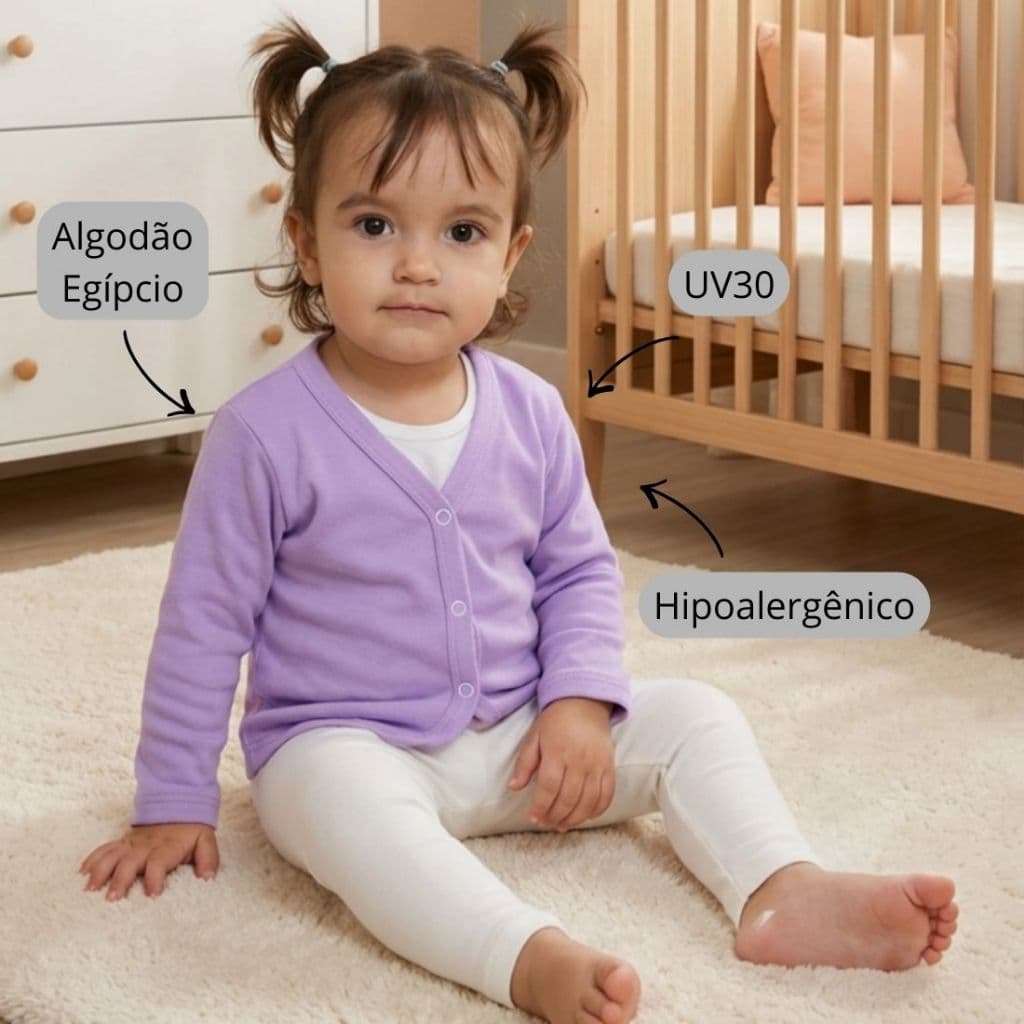 Kit 2 Casaquinho Cardigan para Bebê Menina e Menino em Suedine Algodão Egípcio