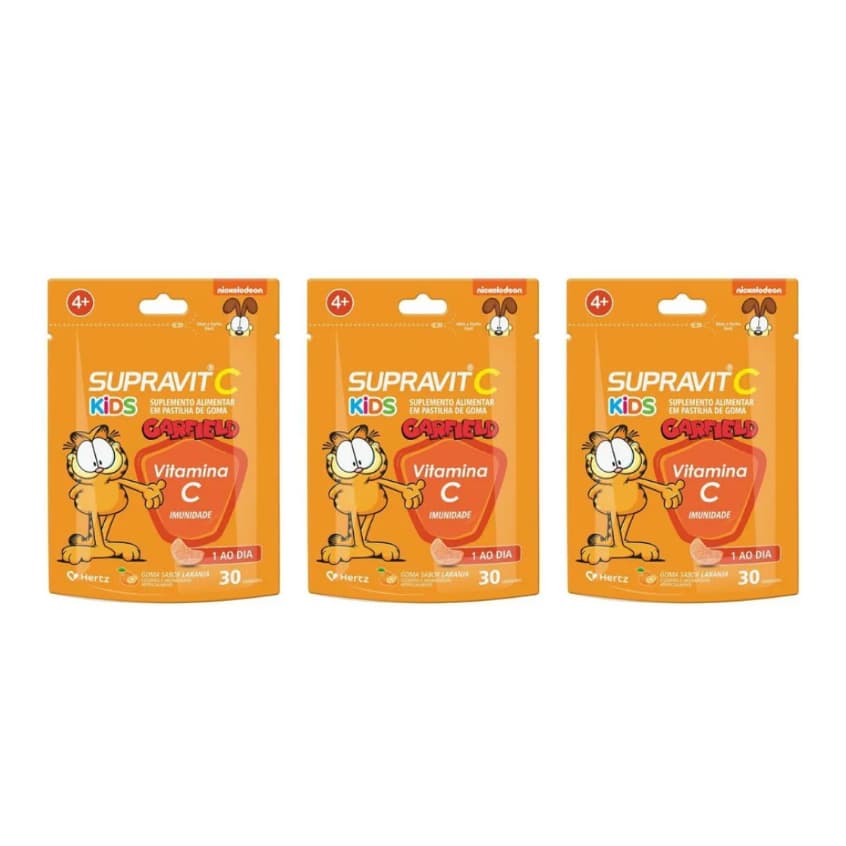 Supravit C Kids Vitamina C Sabor Laranja Infantil 30Un