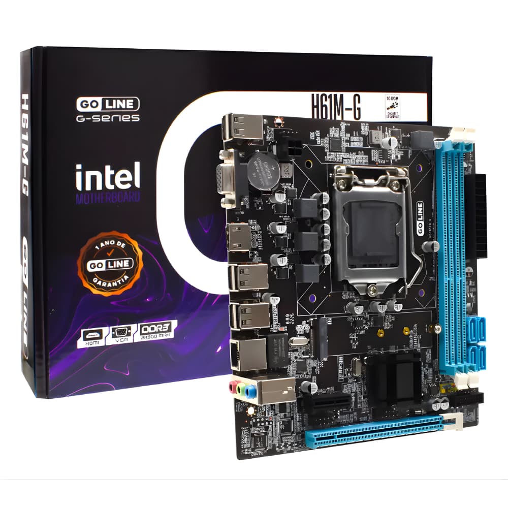 Placa Mae Goline Gl-h61m-g Lga 1155 DDR3 HDMI/VGA Micro ATX