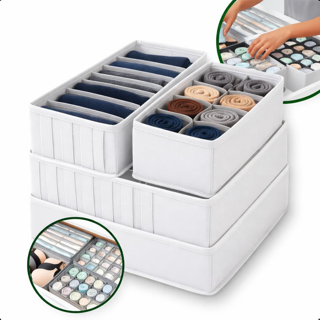 Colmeia Organizadora De Gaveta 4PÇS  Divisorias organizador de Guarda Roupas Peças Intimas Meias