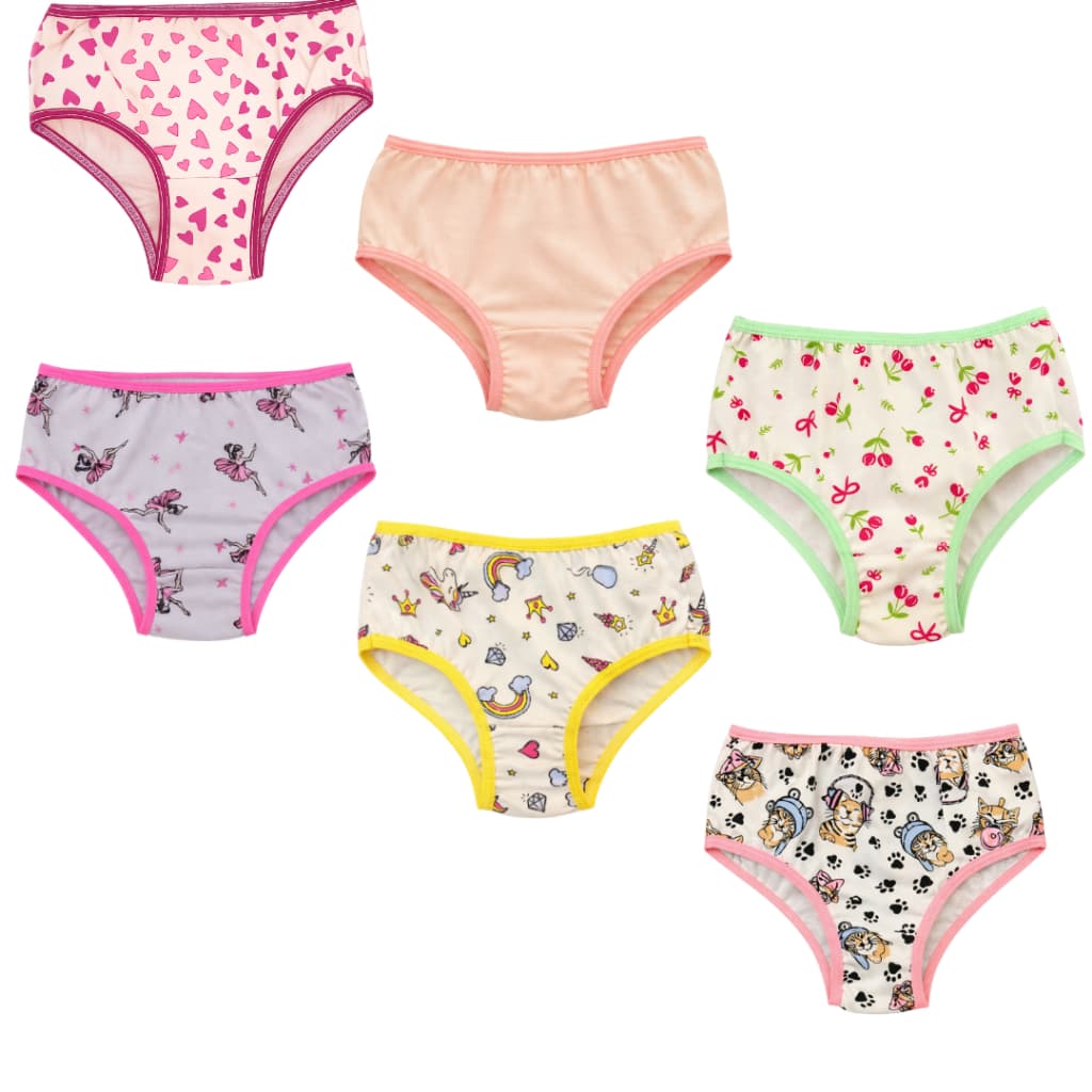 Kit Calcinha Infantil 100% algodão Estampada Conforto Total Crianças