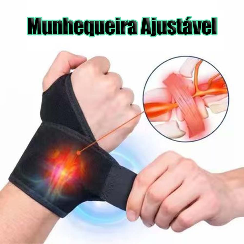 KIT 1/2 Munhequeira Ajustável Compressão Ergonômica Bilateral Conforto Para Pulso