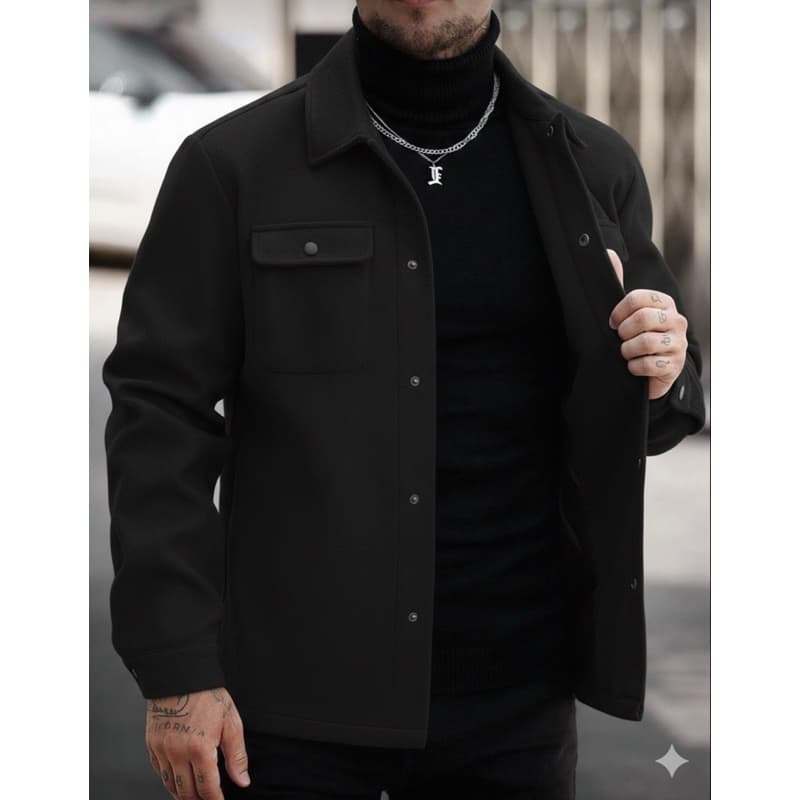 Jaqueta Lá Batida Outono Inverno Tendência Masculina