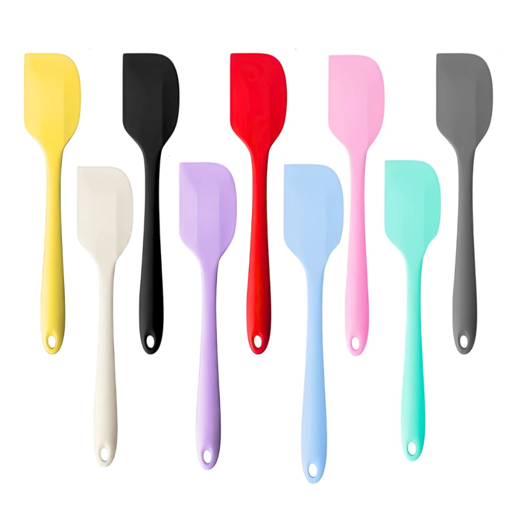 Espátulas de Silicone Coloridas 27cm Pão Duro Resistente e Flexível Premium Utensilio Silicone