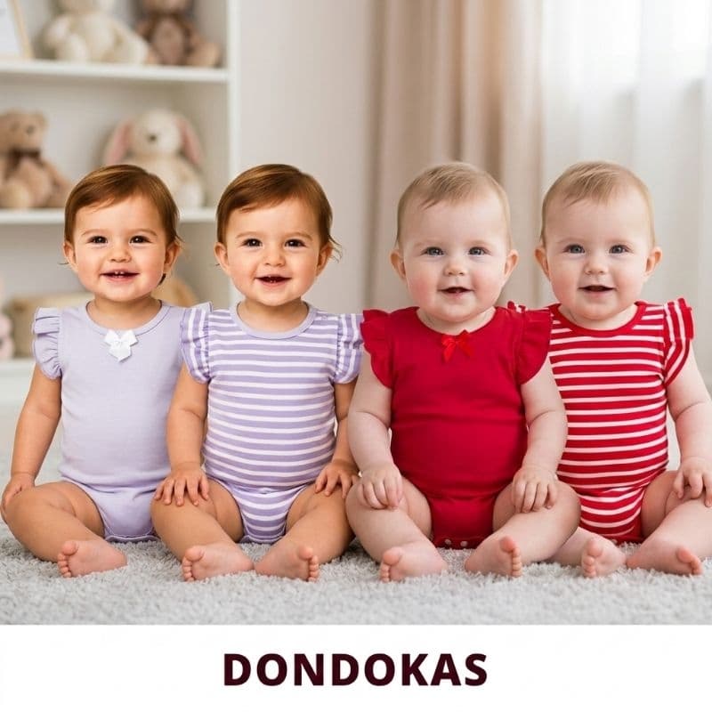 Kit com 2 ou 4  body Bebe Menina com Bodies Babadinho Roupa de Bebê Veste até 9 meses Kit 2 ou 4 Bori Bebe