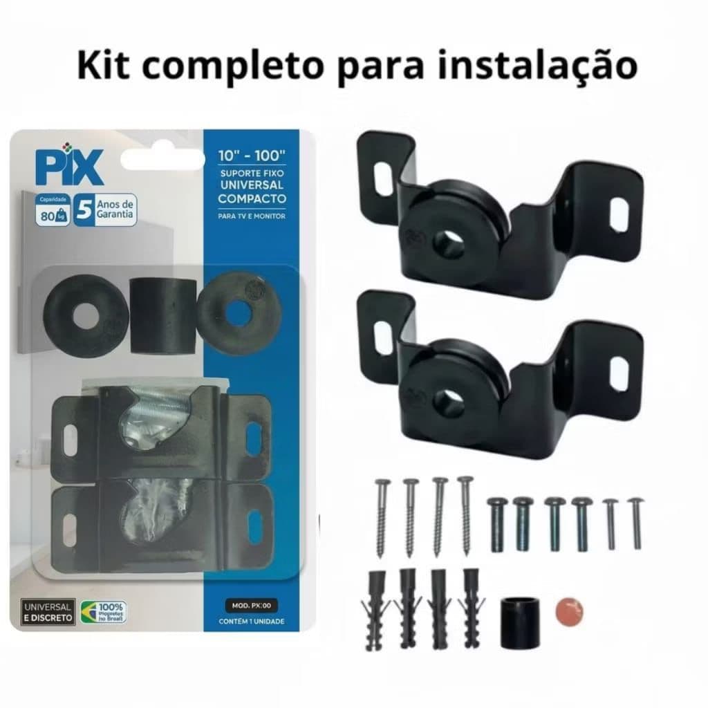 Suporte TV Fixo Universal 10" a 100"- Compacto e Resistente Kit Completo para instalação