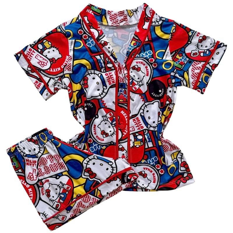 Pijama americano curto infantil feminino estampado