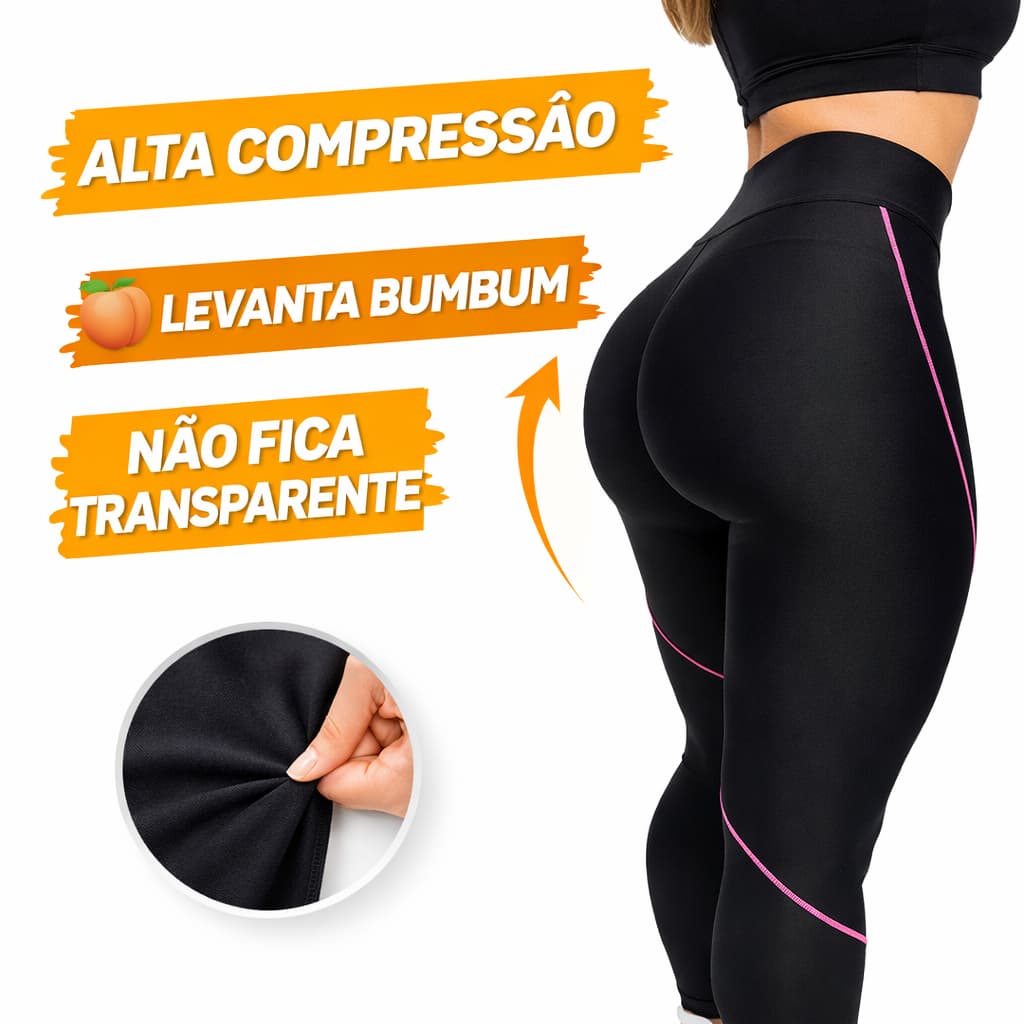 Legging Feminina Cintura Alta Modeladora Levanta Bumbum Grossa Não Transparente