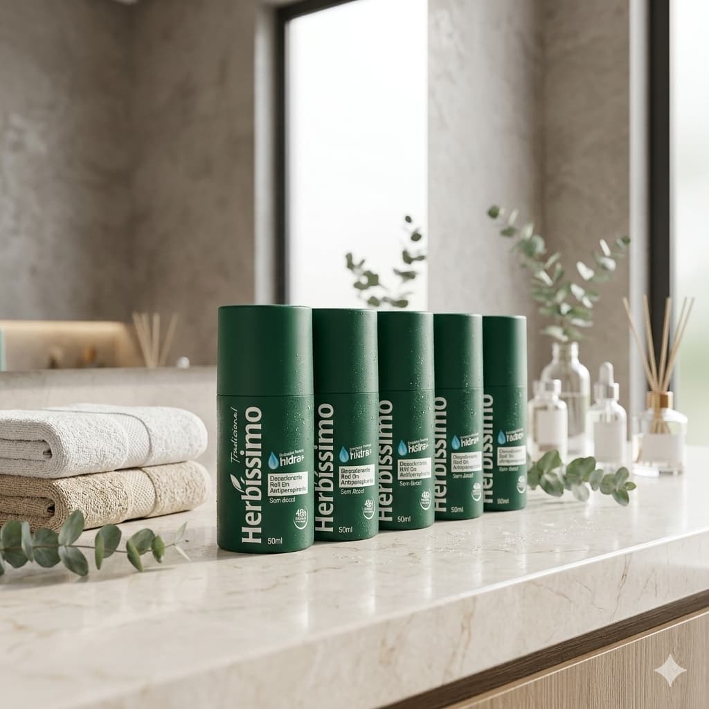 Kit Desodorante Roll-On Antitranspirante Herbíssimo Care Tradicional 50ml (6 unidades)