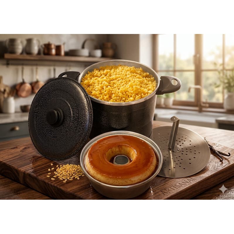 Panela Multiuso 3 em 1 Banho Maria Cuscuzeira a Vapor cozinha Legumes Pudim