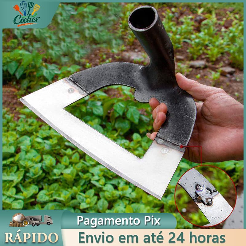 Enxada Vazada 26 cm Enxada Oco Aço Manganês Capine Fácil Capina Sem O Cabo Prateado oca