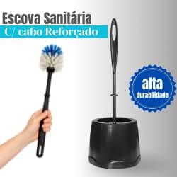 Escova Sanitária com Suporte – Plástico Reforçado para Banheiro kit