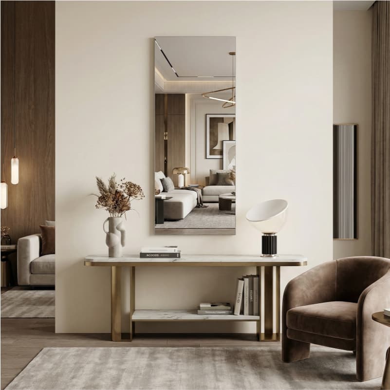 Espelho Decorativo Retangular 50x20cm - Ideal Para Portas de Guarda Roupas