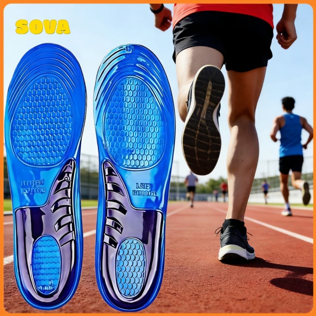 Par Palmilha Ortopédica Gel Silicone Recortável Anti Impacto Alívio para Fascite Plantar Esporão Calcâneo e Dores