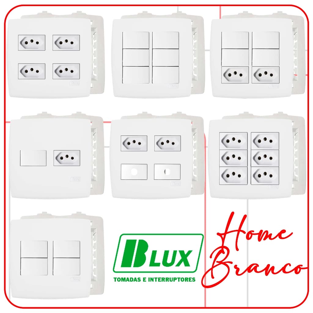 Conjuntos 4x4 Tomada Branca 10a 20a Interruptor Simples Home Branco Semi Brilhante Premium