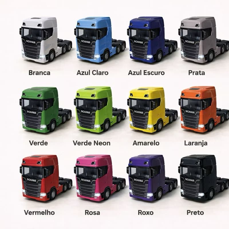 Caminhão Miniatura Scania 770S Truck Colecionável Cabine Basculante 4 Cores – Brinquedo de Metal Realista