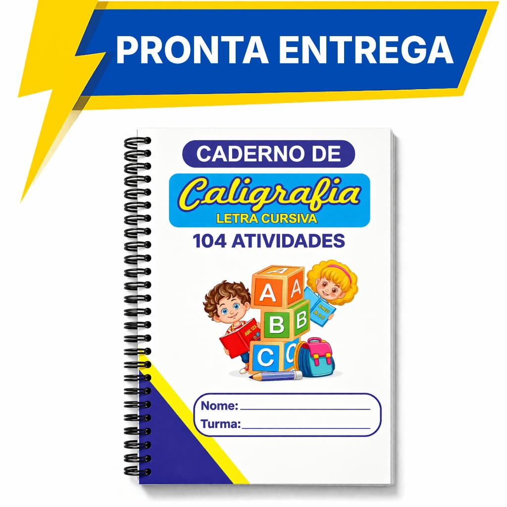Caderno de Caligrafia Infantil 104 Atividade Letra Cursiva