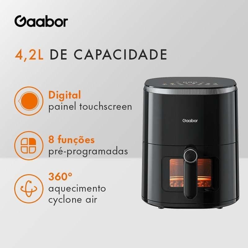 Air Fryer Fritadeira Sem Óleo Gaabor Duo Digital 4,2l Com Visor