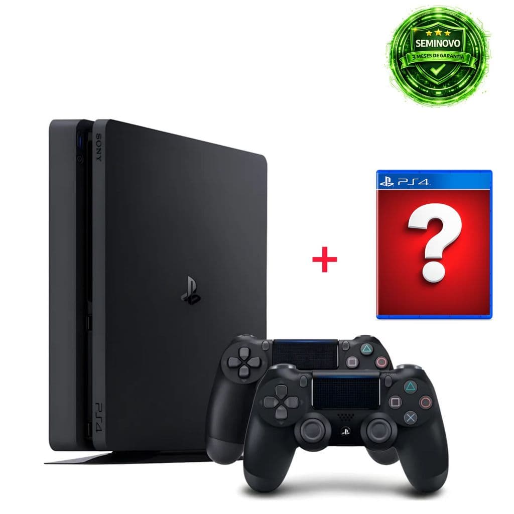 Paaystation 4 slim 1 controle + 1 jogo aleatorio ps4 slim -