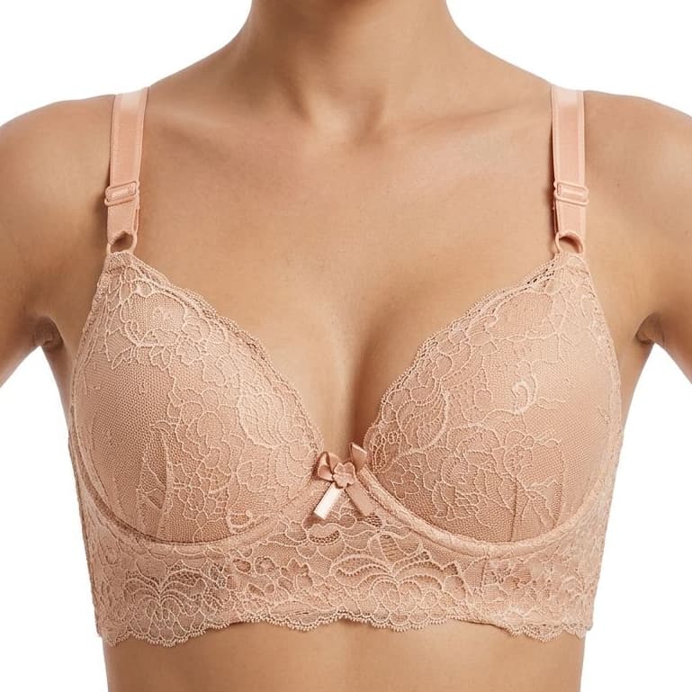 Sutiã em Renda com Bojo e Aro Reforçado Alça Regulável e Confortável com Alta Sustentação Edumara