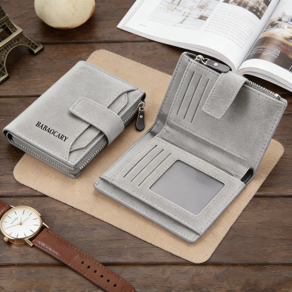 CarteiraCompacta Unissex de Couro PU Durável, Funcional e Ideal para Uso Diário com Todos os Estilos