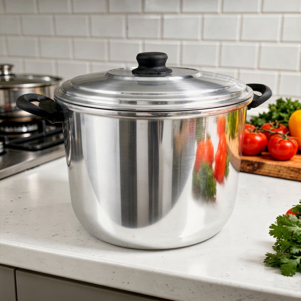 Caldeirão de Alumínio Nº 24 Polido com Tampa 7 Litros Indústrias Fênix Panela Grande