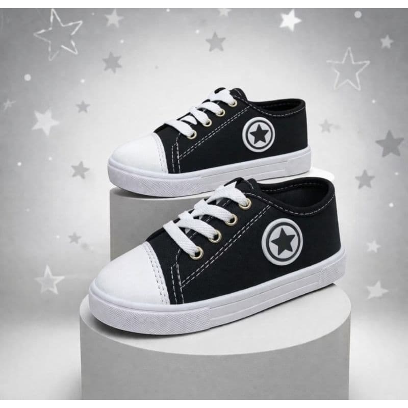 Tênis Infantil Sapatênis Casual Criança Modelo Unissex Preto Menino Menina Promoção Original
