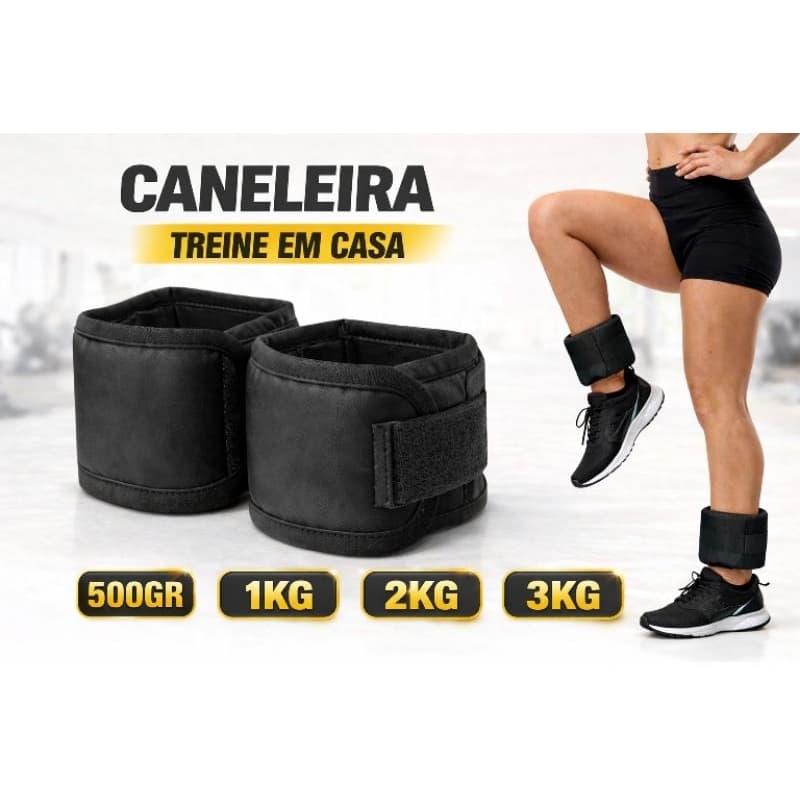 Caneleira de academia Tornozeleira com PESO de 500GR-1KG-2KG -3 KG - Velcro Ajustável para Musculação e Treino em Casa