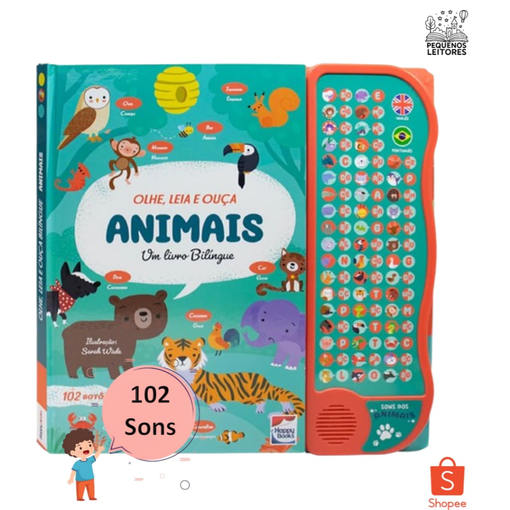 Livro Sonoro Infantil Procure e Encontre Animais | Interativo com Sons e Atividades | Happy Books