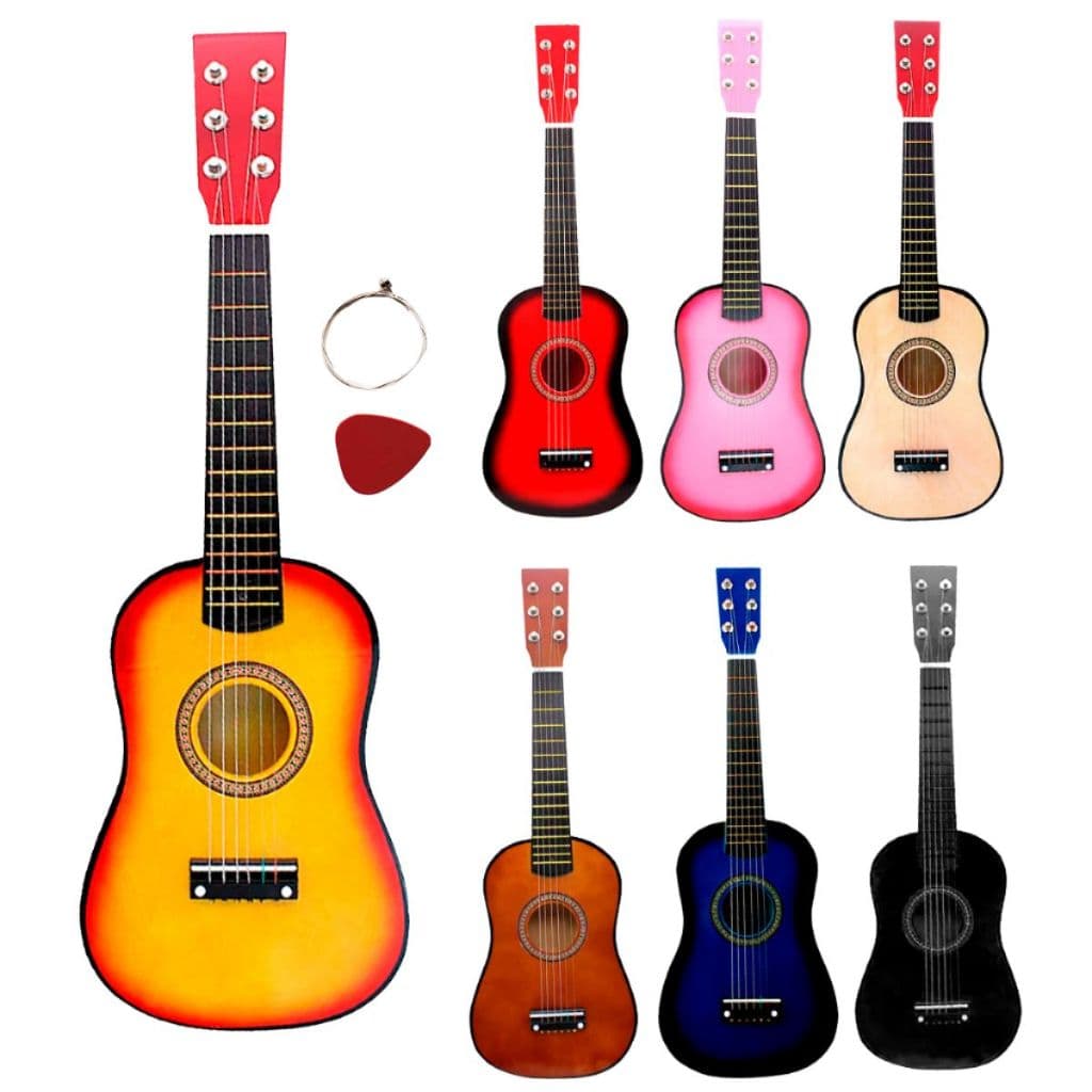 Mini Violão Brinquedo Palheta Crianças Infantil Corda Em Aço Acústico