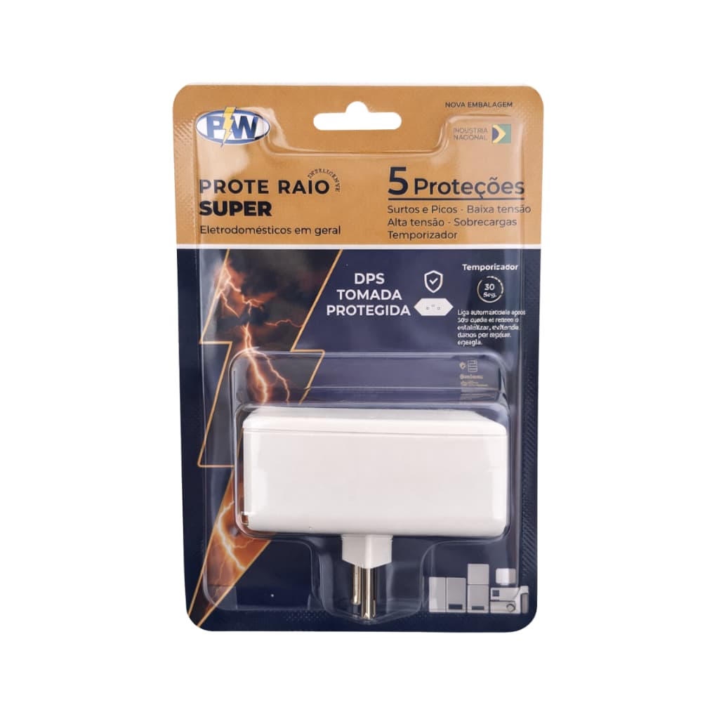 Proteraio Super Protetor TV PC Notebook Geladeira Rádio PS4 PS5 XBOX Com Temporizador Protetor Contra Raios e Quedas