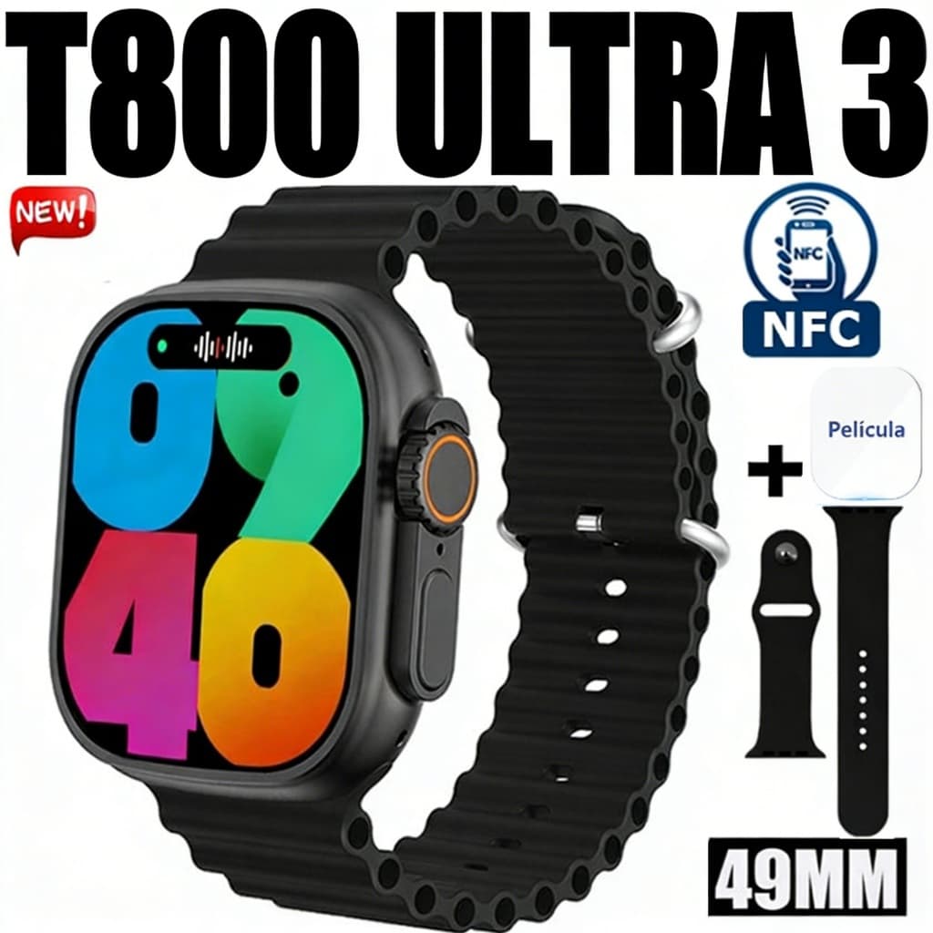 2026 T800 Ultra 3 MAX Mais Recente Smartwatch Relógio Inteligente Série 2.19Polegadas Sem Fio NFC