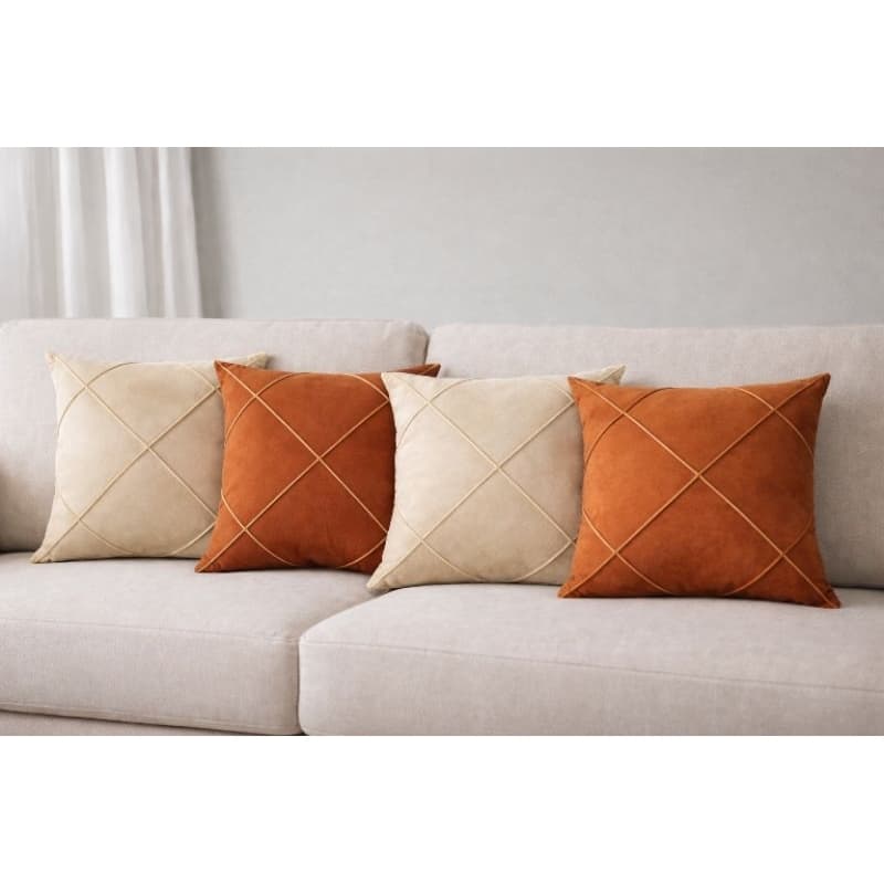 4 Capas de Almofadas Suede Drapeada 45x45 cm