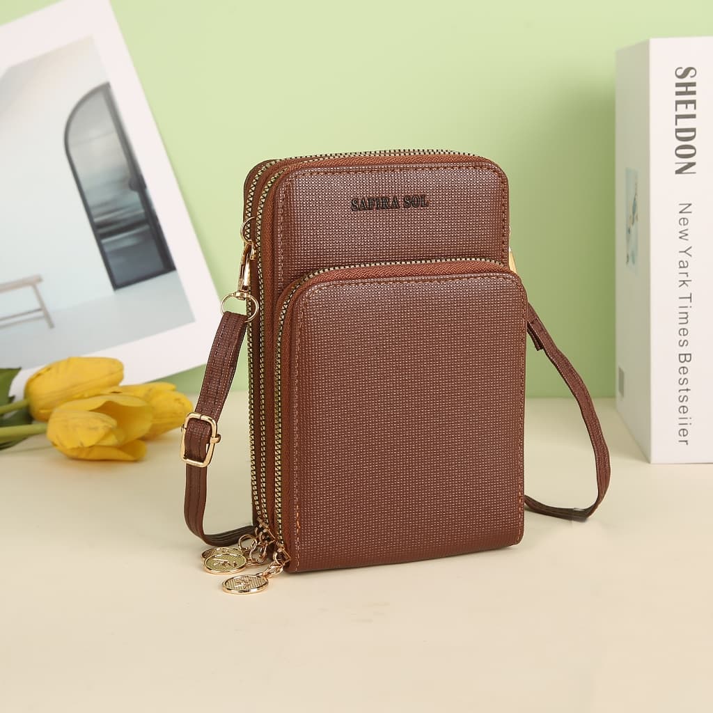 Bolsa transversal feminina moda feminina trabalho social porta celular com 3 divisorias