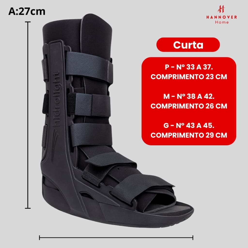 Bota Imobilizadora Ortopédica Cano Curto ou Longo Robocop Confortável Leve Bilateral