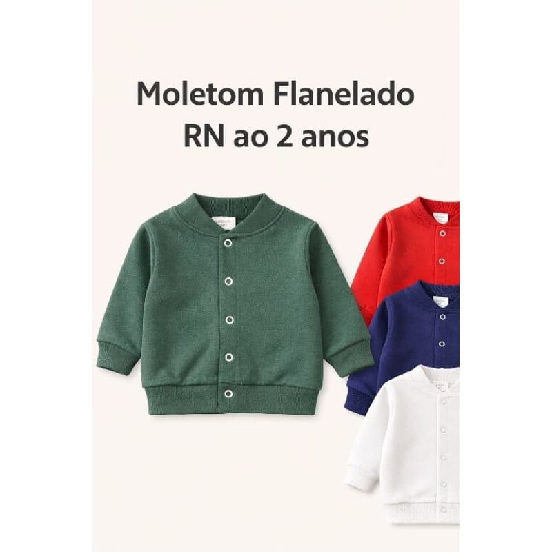 Casaquinho Moletom Flanelado Bebê RN ao 2 anos | Conforto e Qualidade Premium