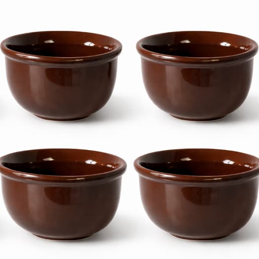 Kit 4 Cumbucas 470ml Tigela Marrom Refratária Feijao Sopa Caldos Guarniçoes