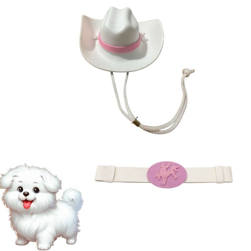 🐾 Kit Cowboy / Cowgirl para Pets – Chapéu + Cinto Ajustável em EVA