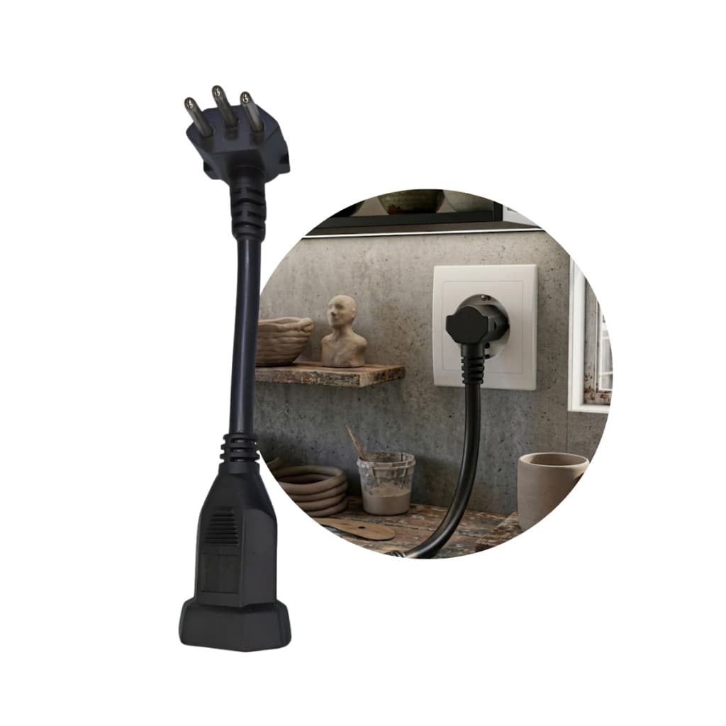 Adaptador Tomada Fêmea 20a 3P Para Macho 20a 3p 90 Graus