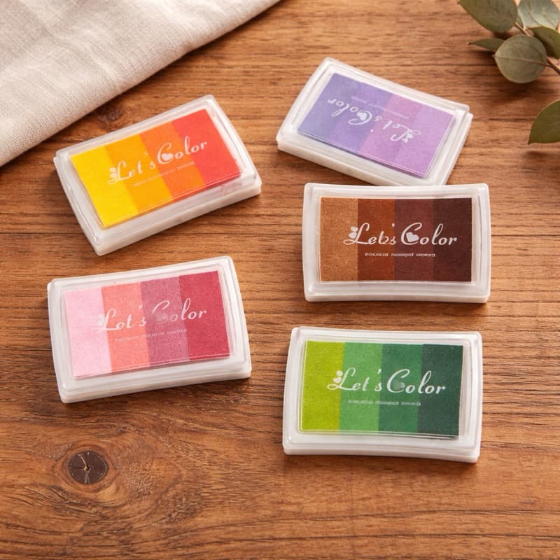 Carimbeira colorida para árvore de digitais casamento festa 4 tons degradê scrapbook