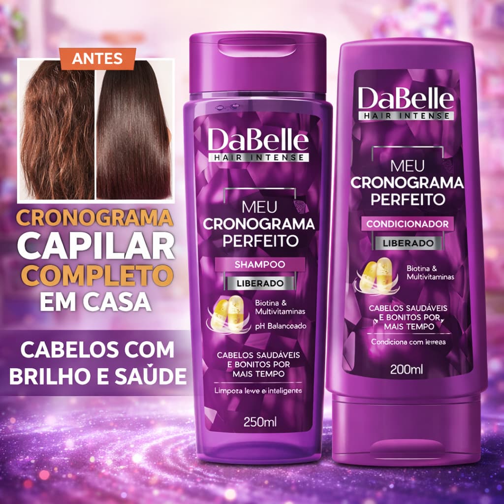 Kit Shampoo 250ml e Condicionador 175ml Cronograma Dabelle