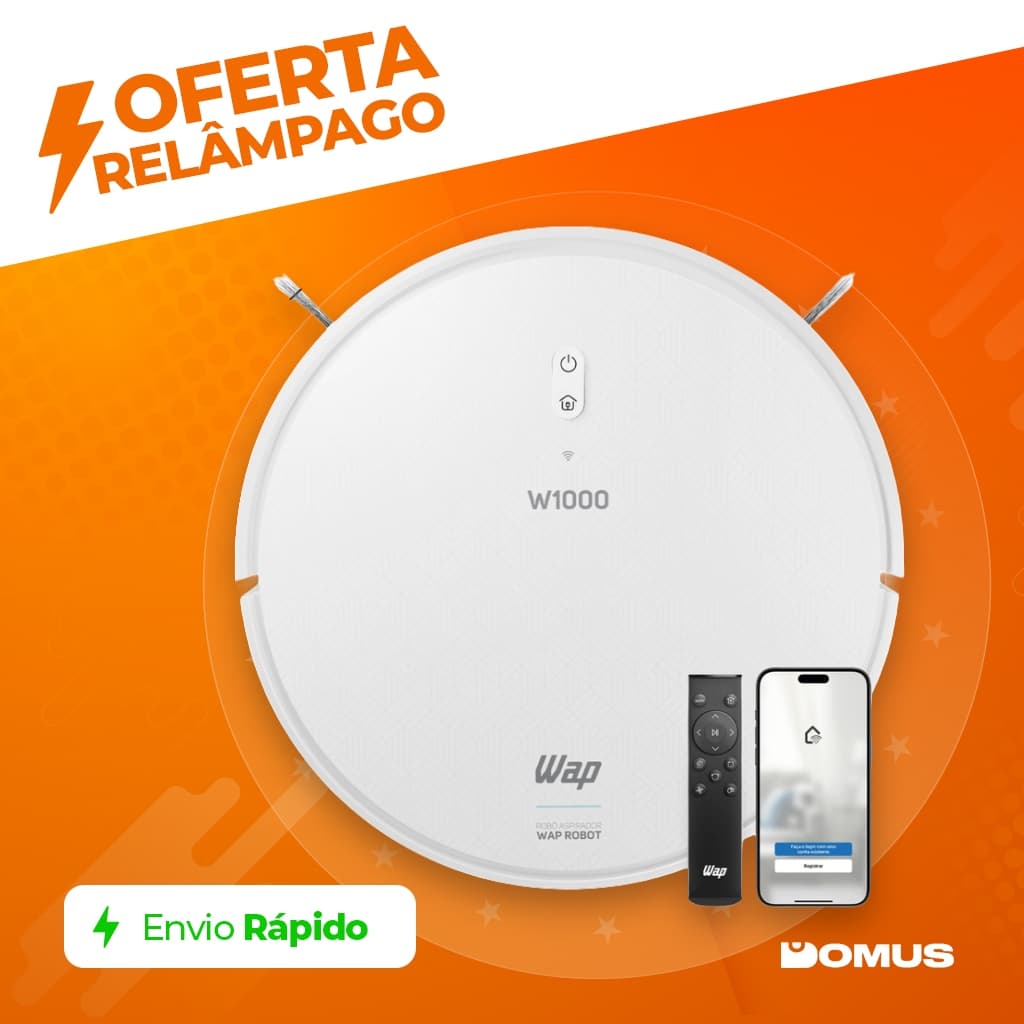 Robô Aspirador Inteligente Wap Robot W1000 com Mapeamento e Função Passa Pano