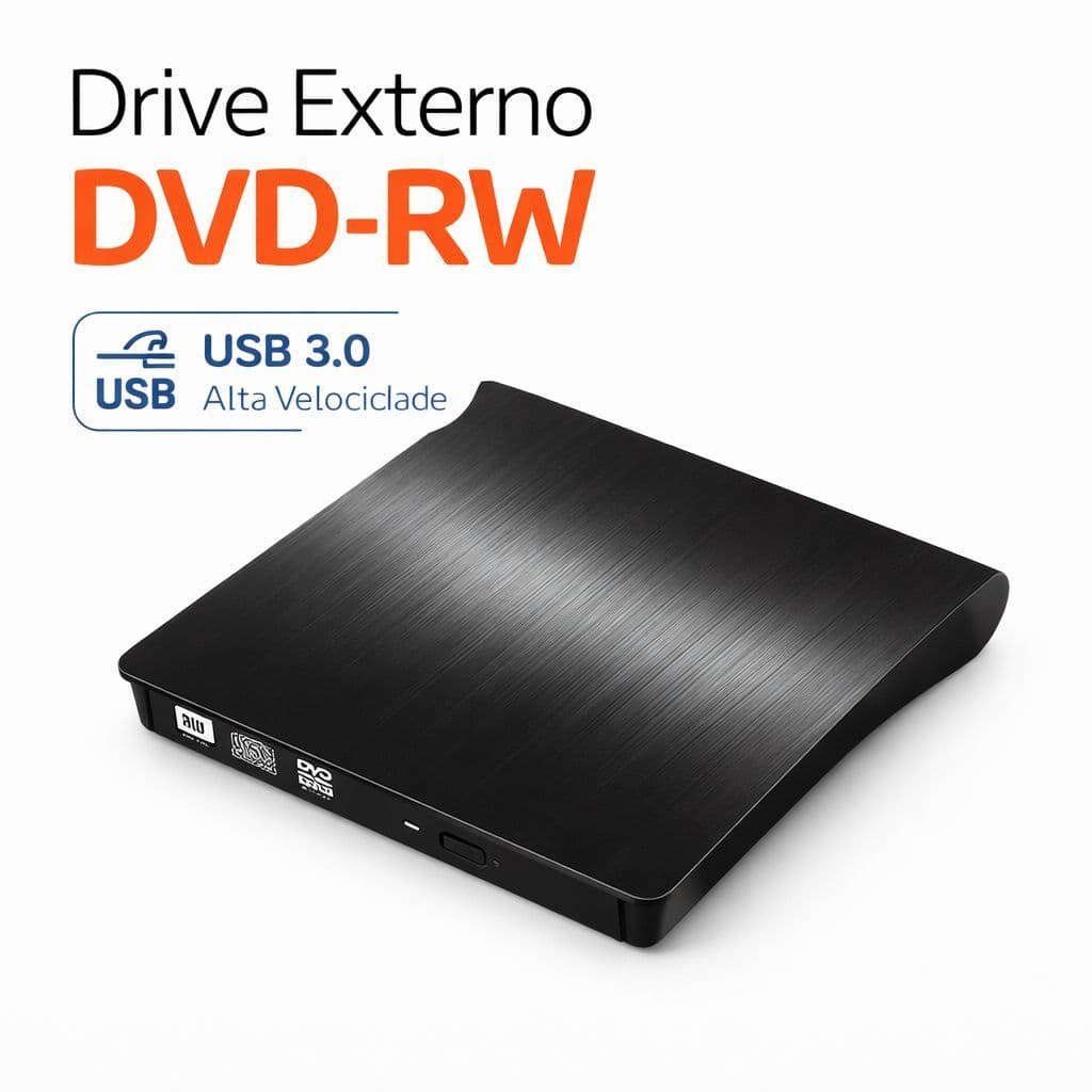 Drive Gravador Dvd Cd Externo Slim Usb + USB C 3.0 Portátil Pc Ultrabook