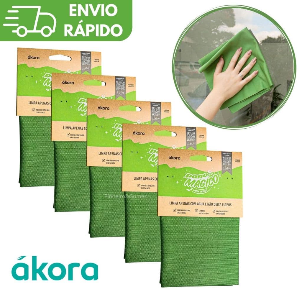 KIT 5 Panos Mágicos Limpa Vidro e Espelhos Ákora Original