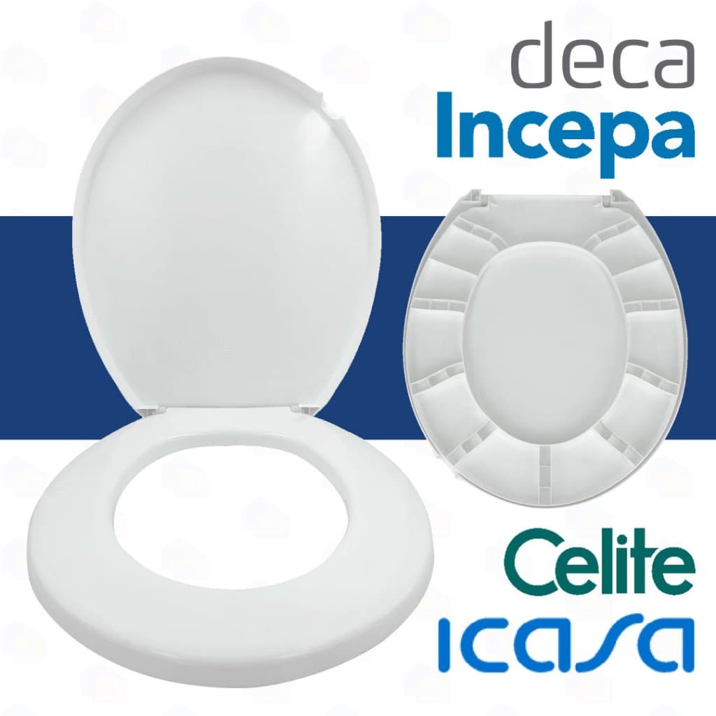 Assento Sanitário Tampa Vaso Oval Vision Premium Redondo Injetado Deca Celite Incepa Hervy Icasa