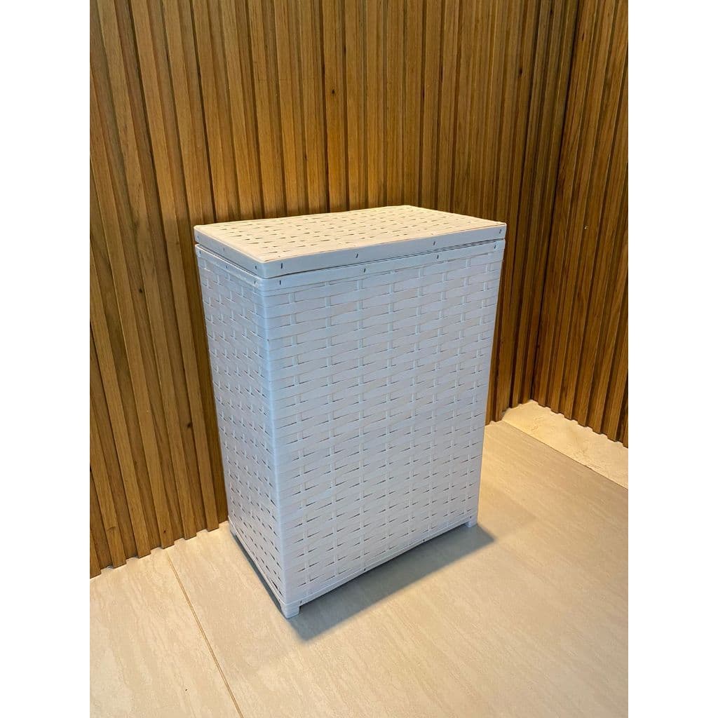 CESTO DE ROUPAS SUJAS FIBRA SINTETICA 45 LITROS 40X25X55 BANHEIRO LAVANDERIA ORGANIZADOR ROUPA - S