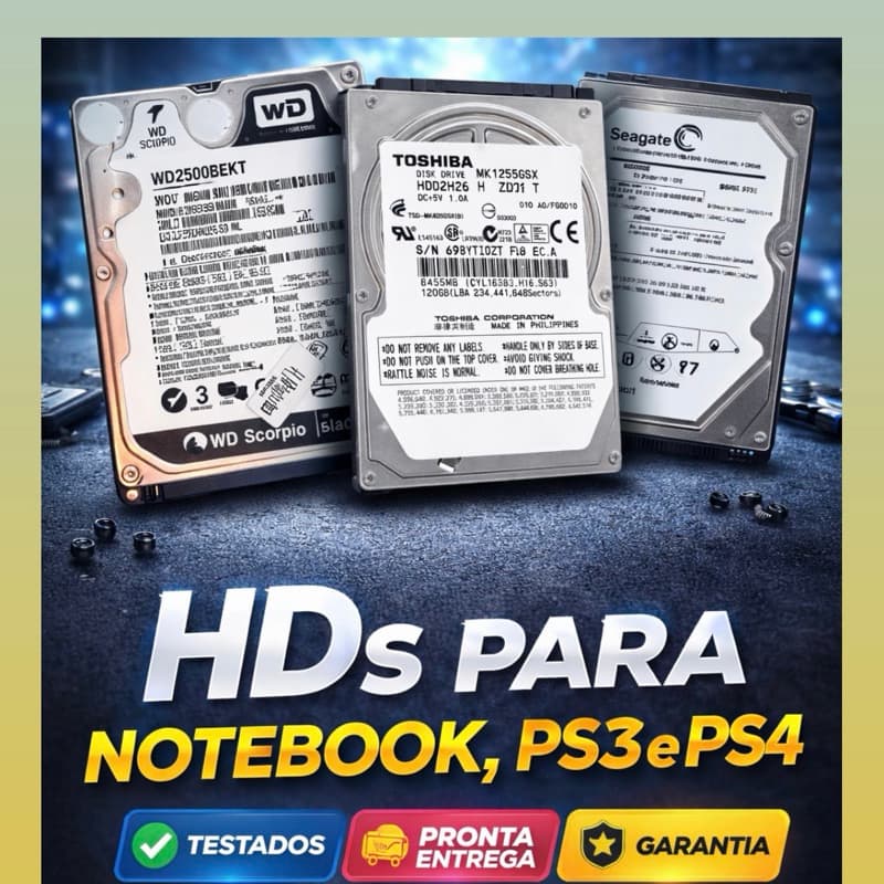 HD 500g Interno 2.5 SATA Notebook PS3 PS4 Testado e saudável